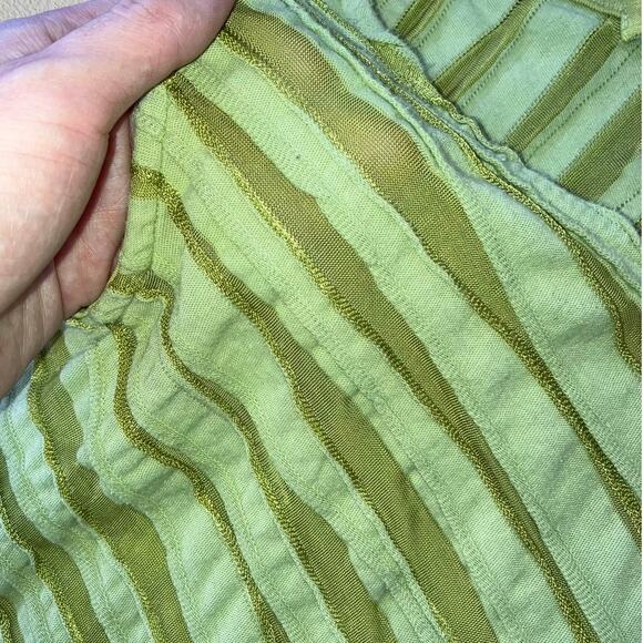 Green mesh striped tank top fairycore bohemian hippie - Picture 4 of 6